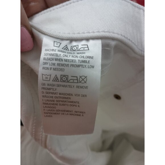 Susan Graver Womens Cropped Jeans Sz 10 White Straight Leg Pull On Resort - Picture 8 of 10